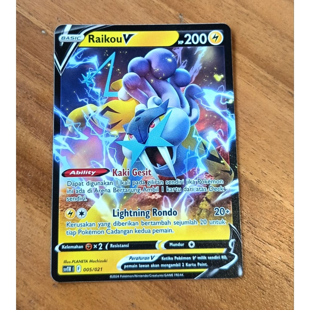 Kartu Pokemon Raikou V 005/021 SVIR1 | Basic Lightning HP 200 | Indonesian Version