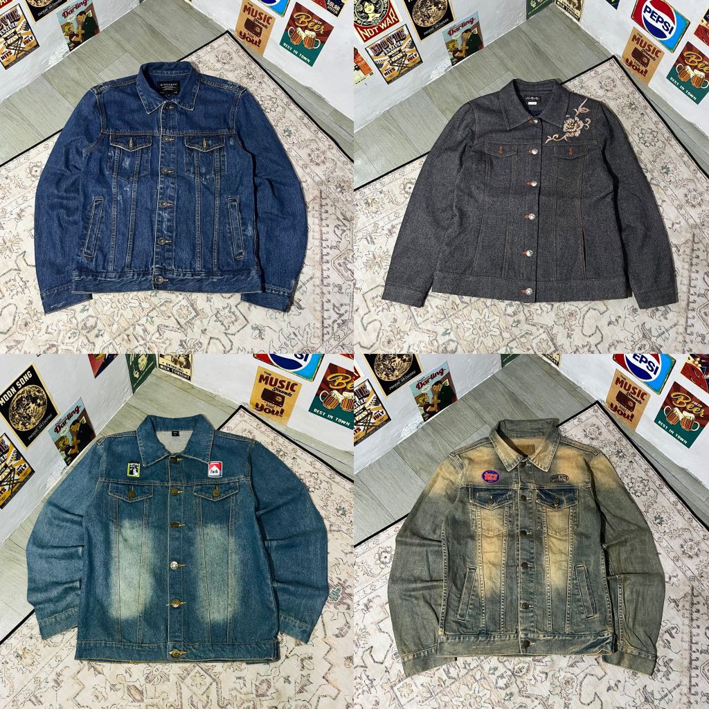 Jacket Denim Kalcer / Jacket Jeans Vintage Pria & Wanita / Premium Outfit
