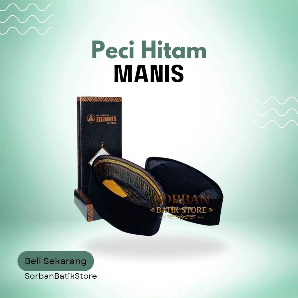 Peci Stylish Cocok Anak Muda,Peci Manis Tinggi 7 8 9 10 Cm Original Hitam Polos Motif Ac