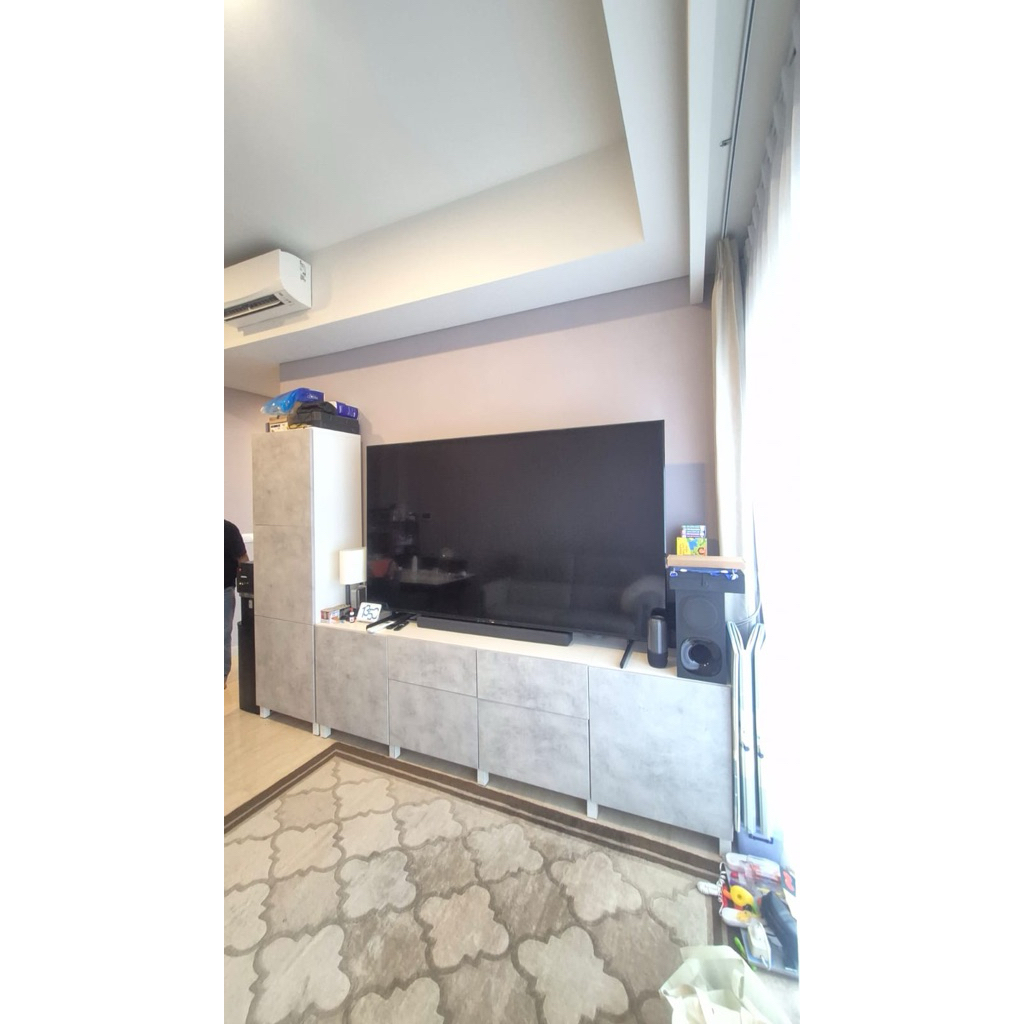 Kabinet Backdrop TV Furniture Simple Minimalis estetik