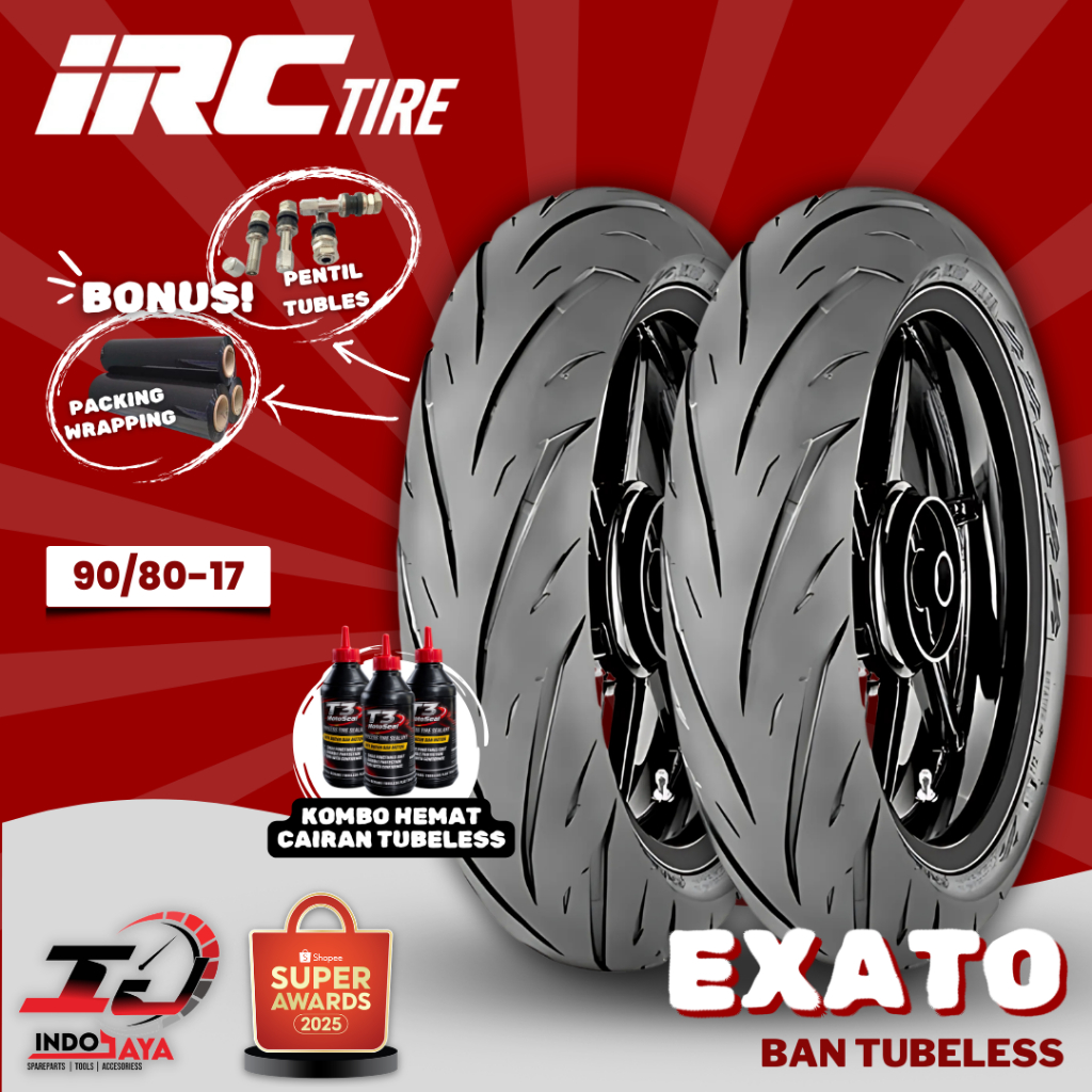 [READY COD] BAN LUAR TUBELESS IRC EXATO NR88 (90/80-17) BAN MOTOR BEBEK SPORT JUPITER / SATRIA / CBR