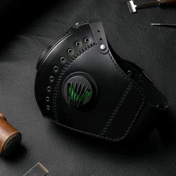 masker murah/masker kulit PU/masker pengaman debu polusi jalanan/ masker motor pria keren