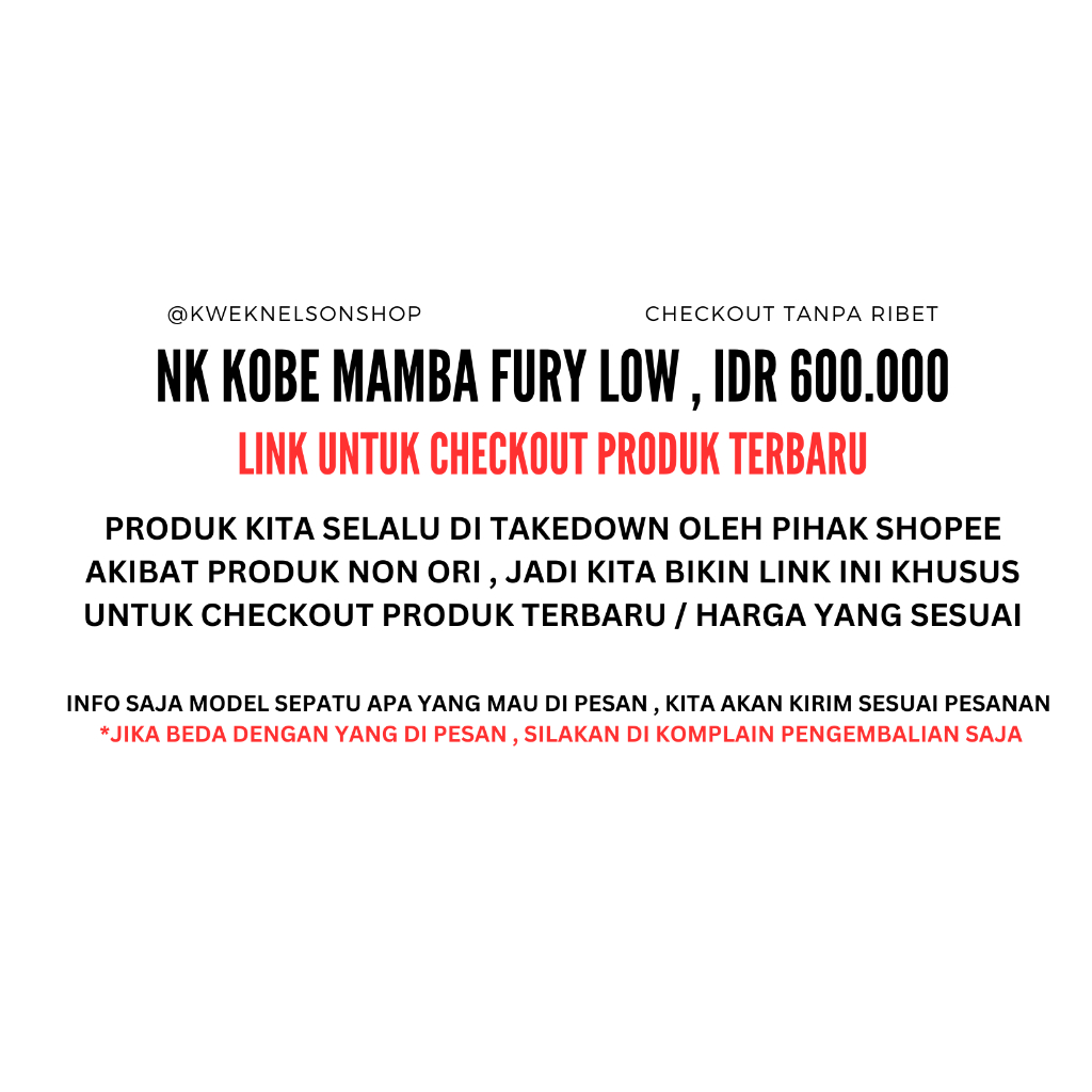 NK KOBE MAMBA FURY LOW SEPATU BASKET PREMIUM ORIGINAL KOLEKSI