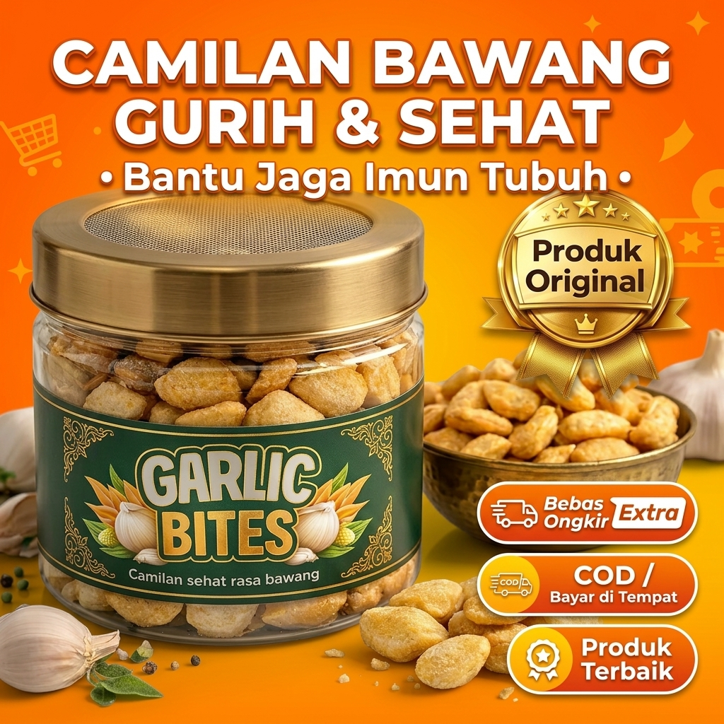 Keripik Bawang Putih Renyah Gurih Garlic Bites Snack Sehat Camilan Bawang Putih Crispy