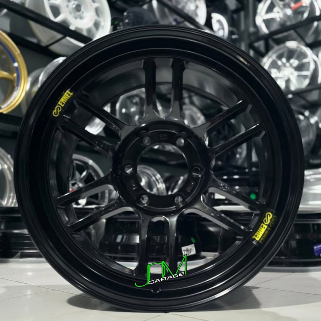 velg mobil r18 enkei rpt BLACK GLOSSY lebar 9 pcd 6x139,7 velg mobil r18 pajero Hilux velg racing ri