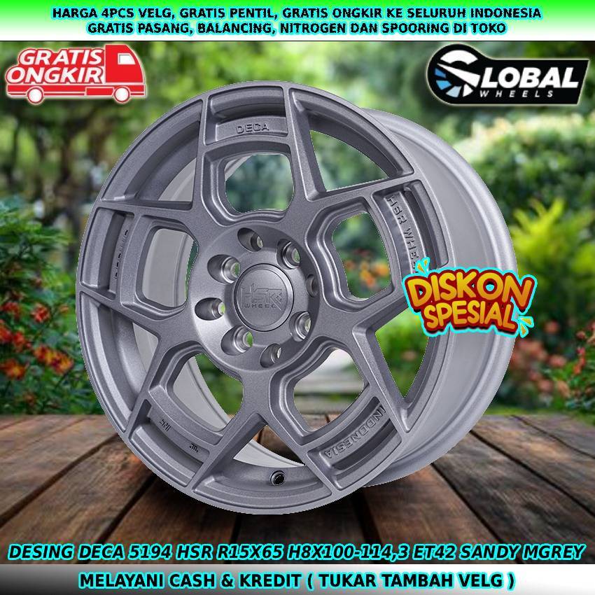 Velg racing R15 velg mobil Panther| Xenia| Accord VTI| Vios| Corolla| dll velg hsr desing deca R15
