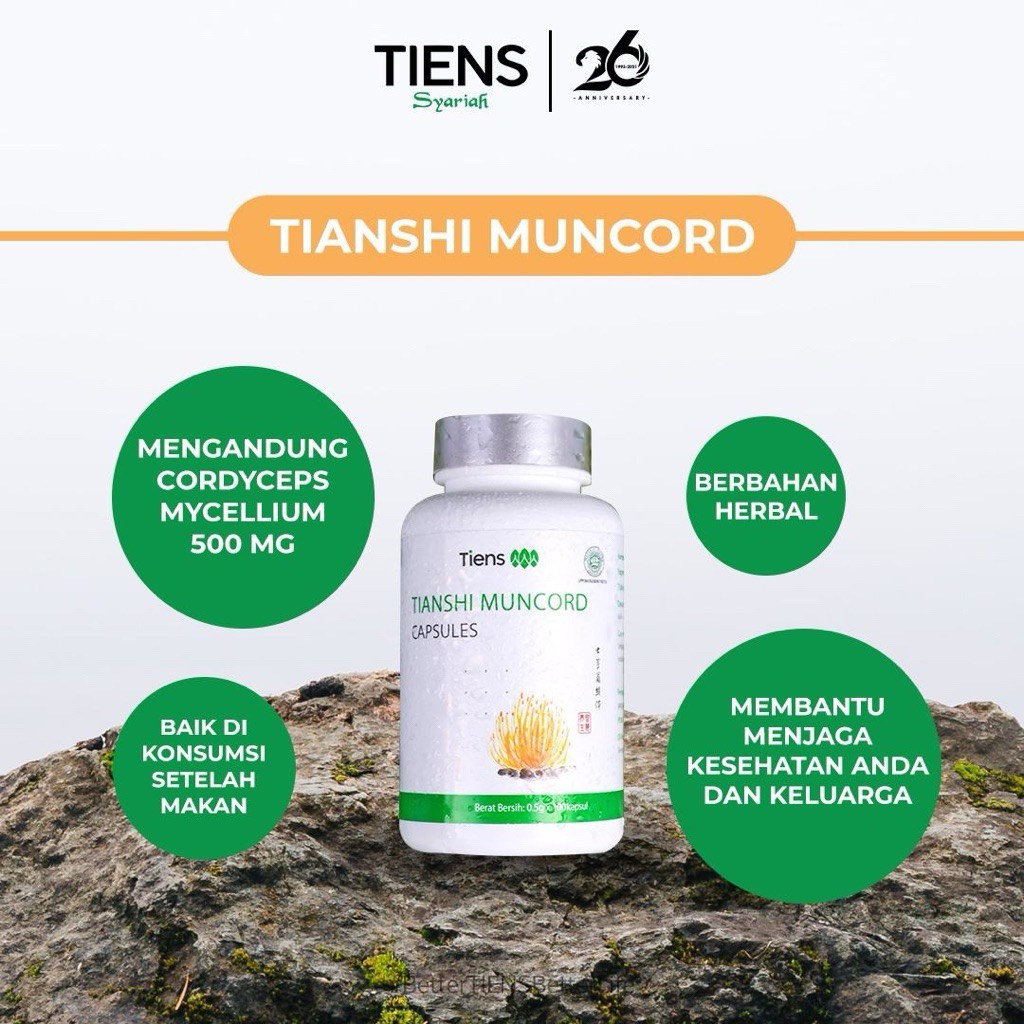 PER 5 KAPSUL Tianshi Muncord Cordyceps Tiens 1 Botol isi 100 Kapsul & Ecer Tiens Cordyceps Murah 100