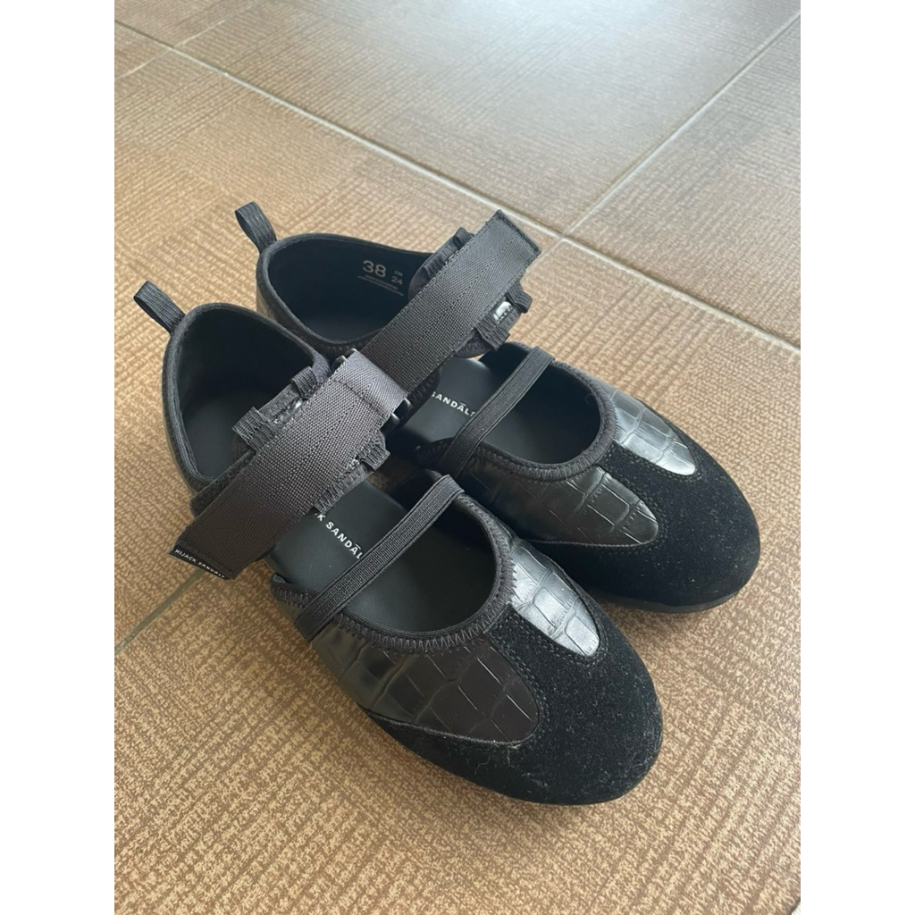 preloved Hijack x Ayla Dimitri - Twyla Croco Noir Size 38 (24 cm)