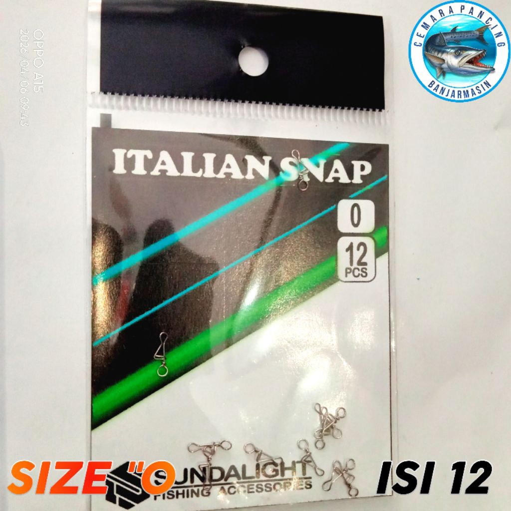 ITALIAN SNAP SundaLight - Peniti pelampung pancing Snap peniti pelampung pancing isi 12 pcs - akseso