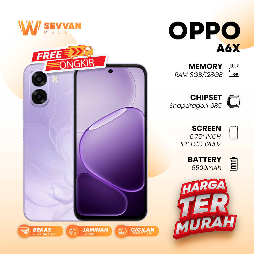 Handphone Oppo A6x Ram 8 128 GB