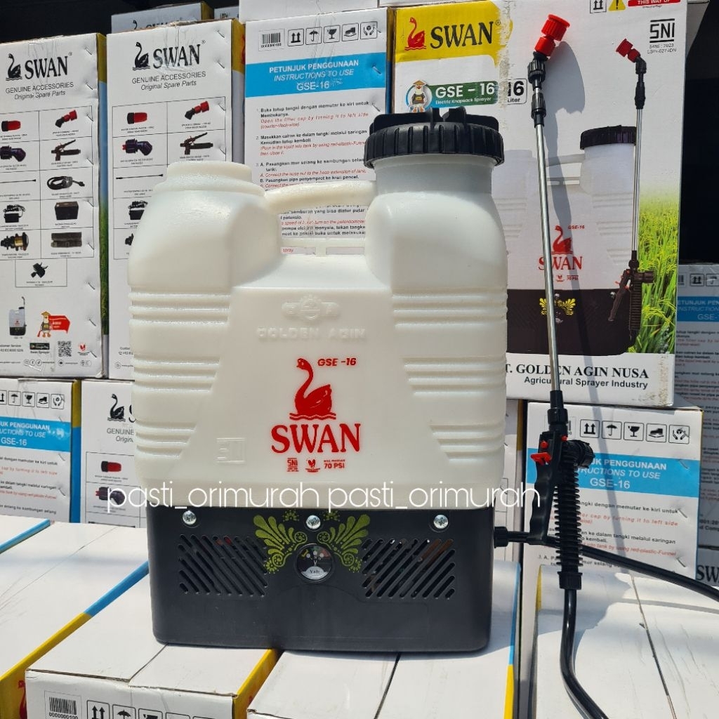 SWAN GSE16 GSE-16 Black Tangki 16L 16 liter 16lt Alat Semprot Obat Hama Elektrik Cas Charger Battery