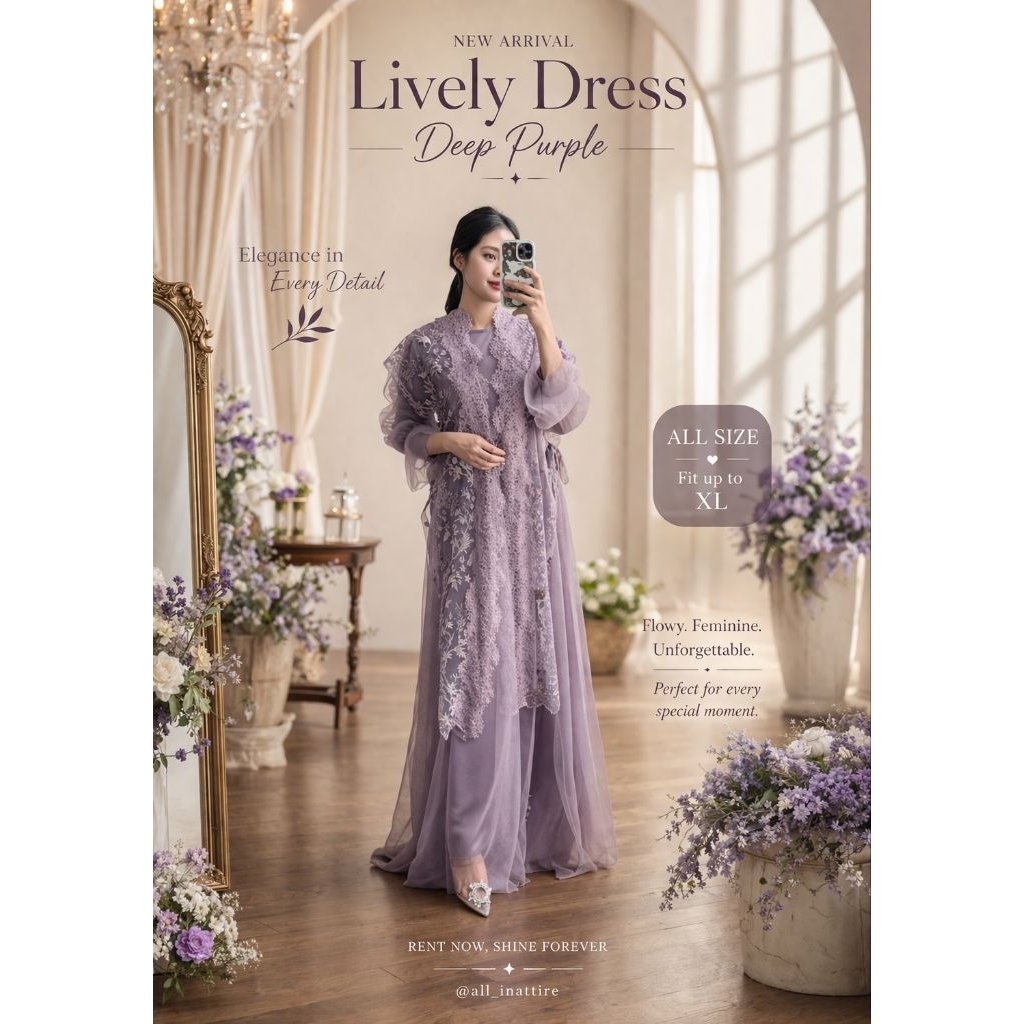 HANYA PENYEWAAN Lively dress deep purple by AMR THE LABEL