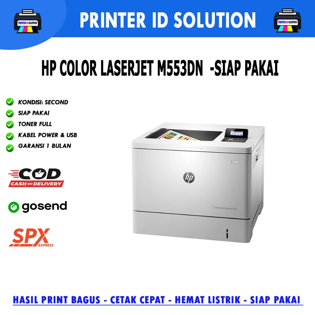 Printer Hp Laserjet Enterprise M553 m553n m553dn M553DW duplex NETWORK WIRELLES