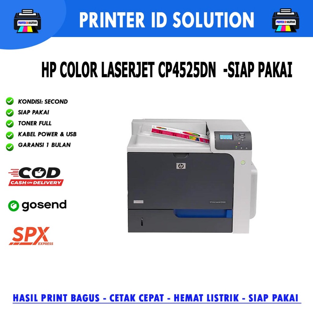 PRINTER HP COLOR LASERJET  CP4525DN LASER COLOR A4 F4 WARNA DUPLEX NETWORK