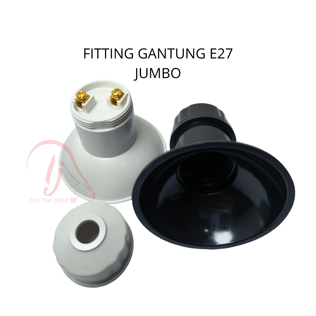 FITTING FITING FITENG GANTUNG LAMPU JUMBO E27 E 27 FITING GANTUNG LAMPU JUMBO E27 MT-7633 PUTIH HITA