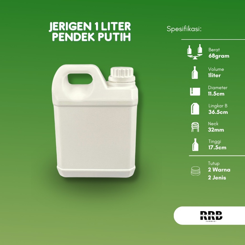Jerigen 1 Liter HDPE Kotak Tebal – Botol Jerigen 1L Kualitas Food Grade