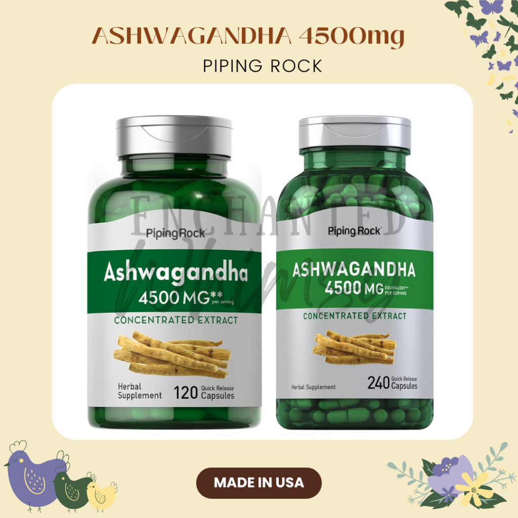 Piping Rock Ashwagandha 4500 mg 120 240 kapsul Herbal antioksidan black pepper extract relax stress