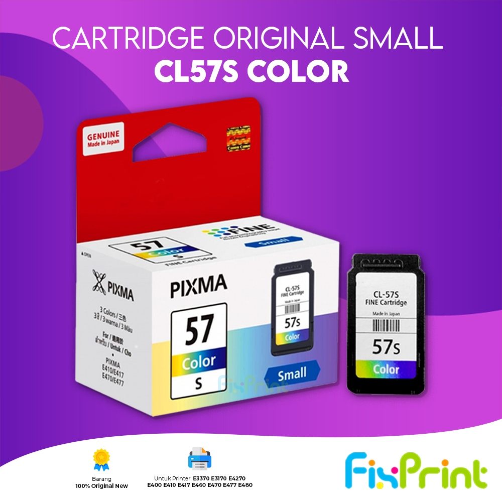 FixPrint ORIGINAL Tinta Canon PG 47 CL 57 - Tinta Canon E410 E470 E3470 E4570 - Tinta Asli PG47 CL57