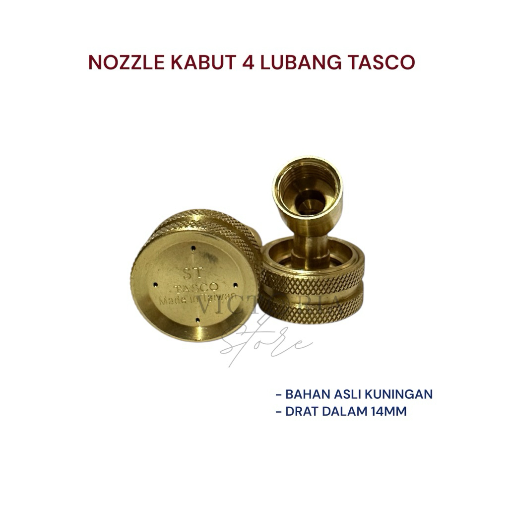 NOZZLE KUNINGAN MIST KABUT 4 LUBANG TASCO
