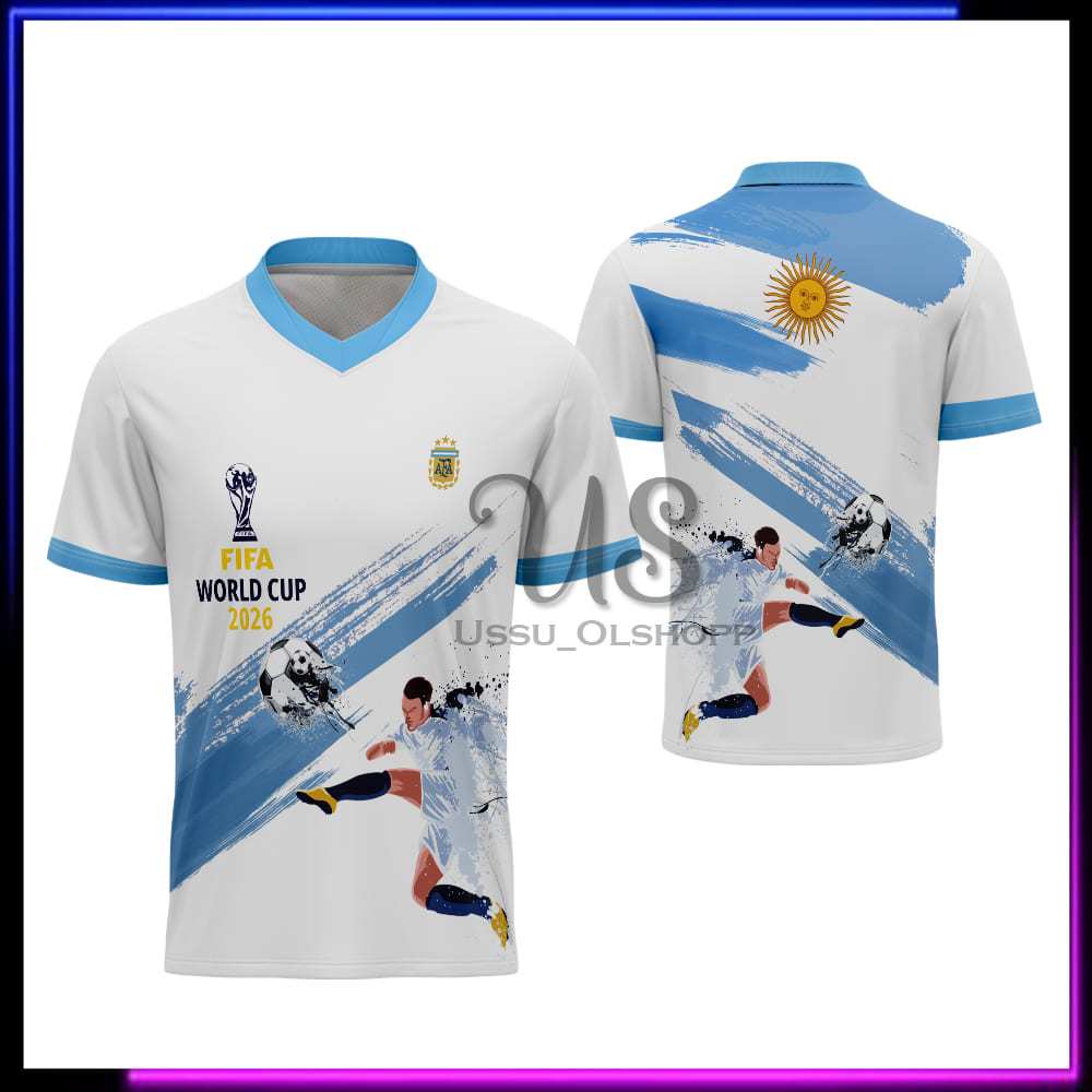 Kaos Bola Argentina / Jersey Argentina Pendek / Jersey Timnas Argentina Piala Dunia 2026 Terbaru