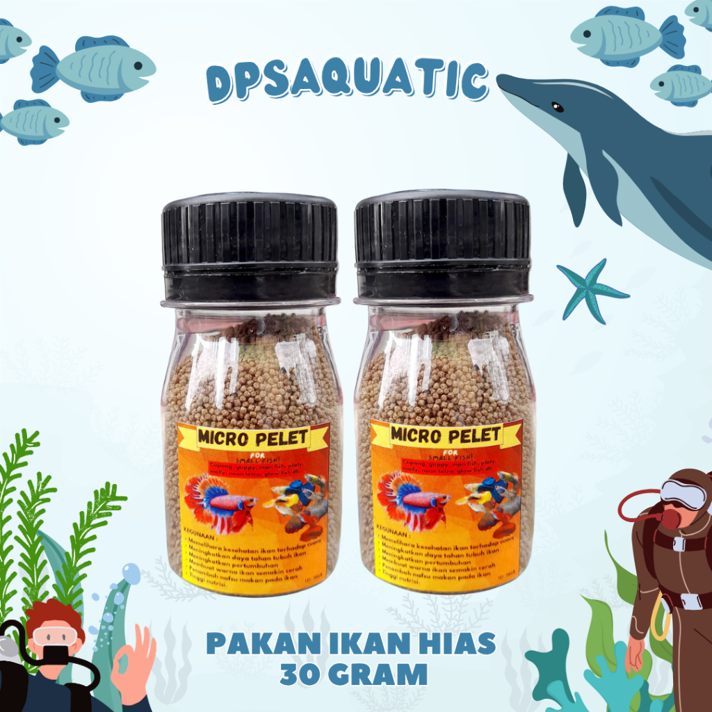 PAKAN IKAN HIAS 30 GRAM - Pelet Kecil Untuk Pakan Ikan Hias Cupang Gold Fish