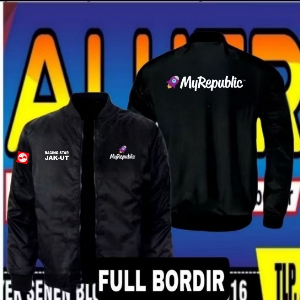 ready stok jaket bordir myrepublic jaket myrepublic jaket bomber myrepublic jaket kerja myrepublic j