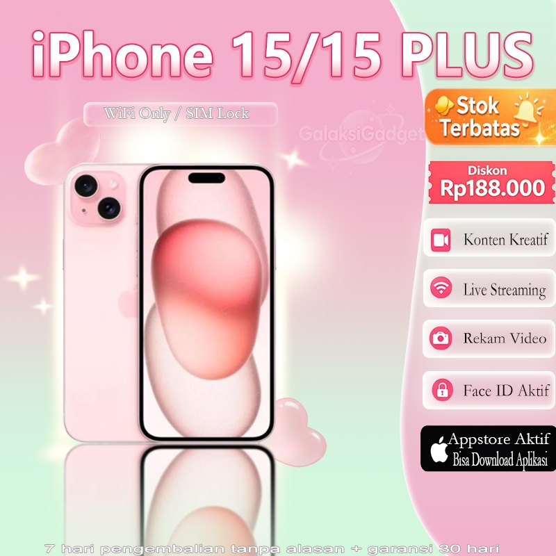 iPhone 15 / 15 Plus SECOND ORIGINAL Inter 128/256/512GB Dynamic Island Mulus Like New Face ID WiFi-O
