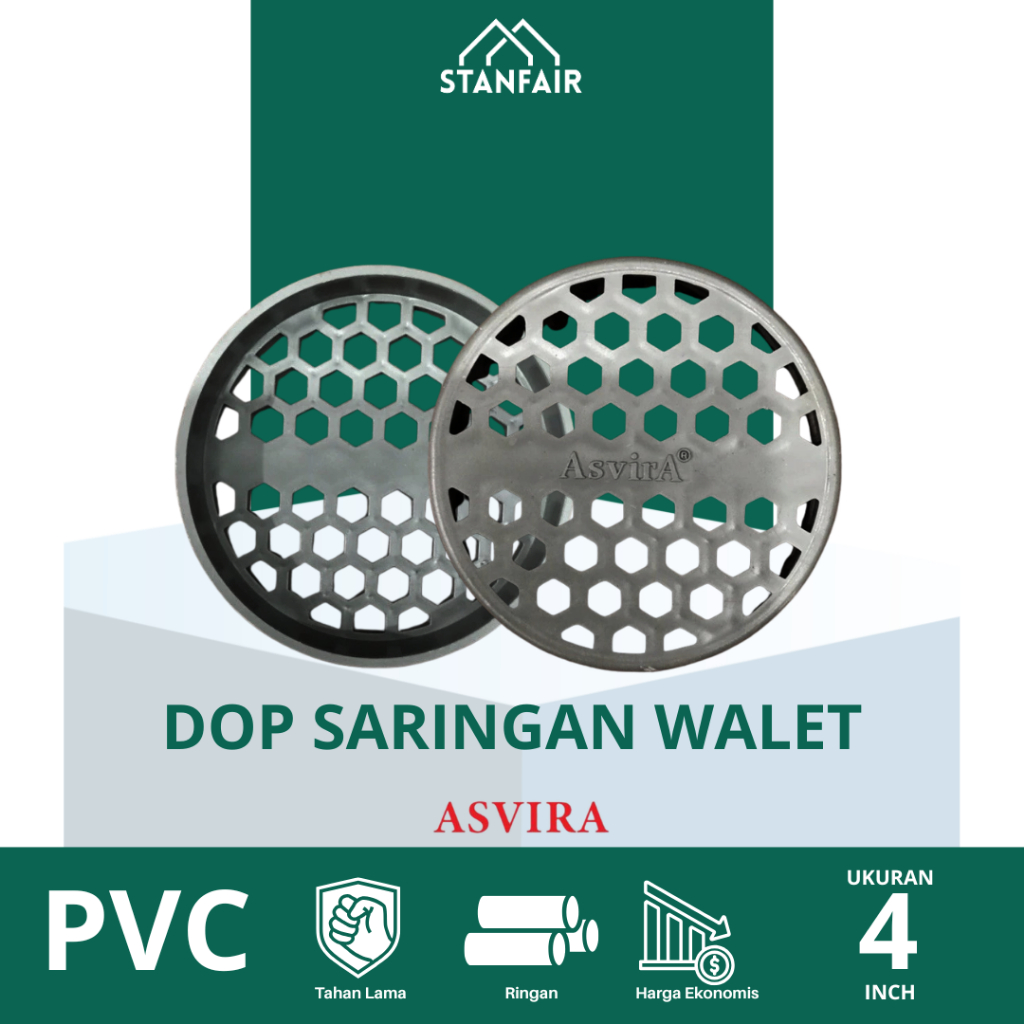 Asvira Dop Saringan Lubang Bulat 4" / Dop Saringan Walet 4 Inch /Tutup Pipa Bolong PVC 4 inch Asvira