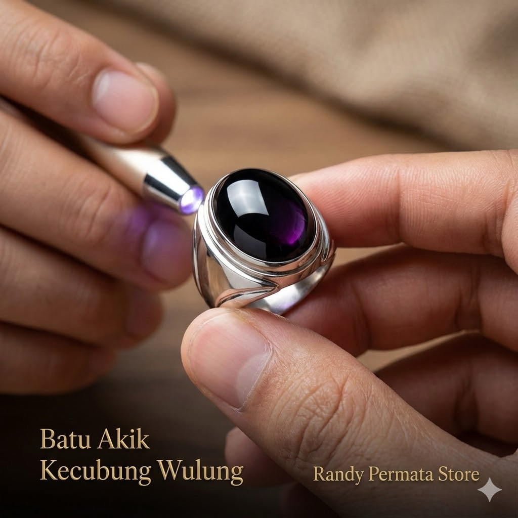Cod Batu Cincin Akik Kecubung Wulung Tembus Ring Tanam High Quality