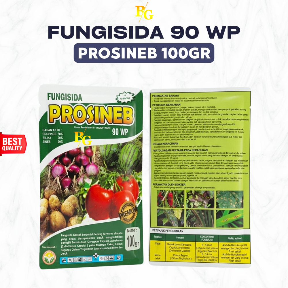 Fungisida PROSINEB 90 WP 100gr | Fungisida Sistemik Kontak
