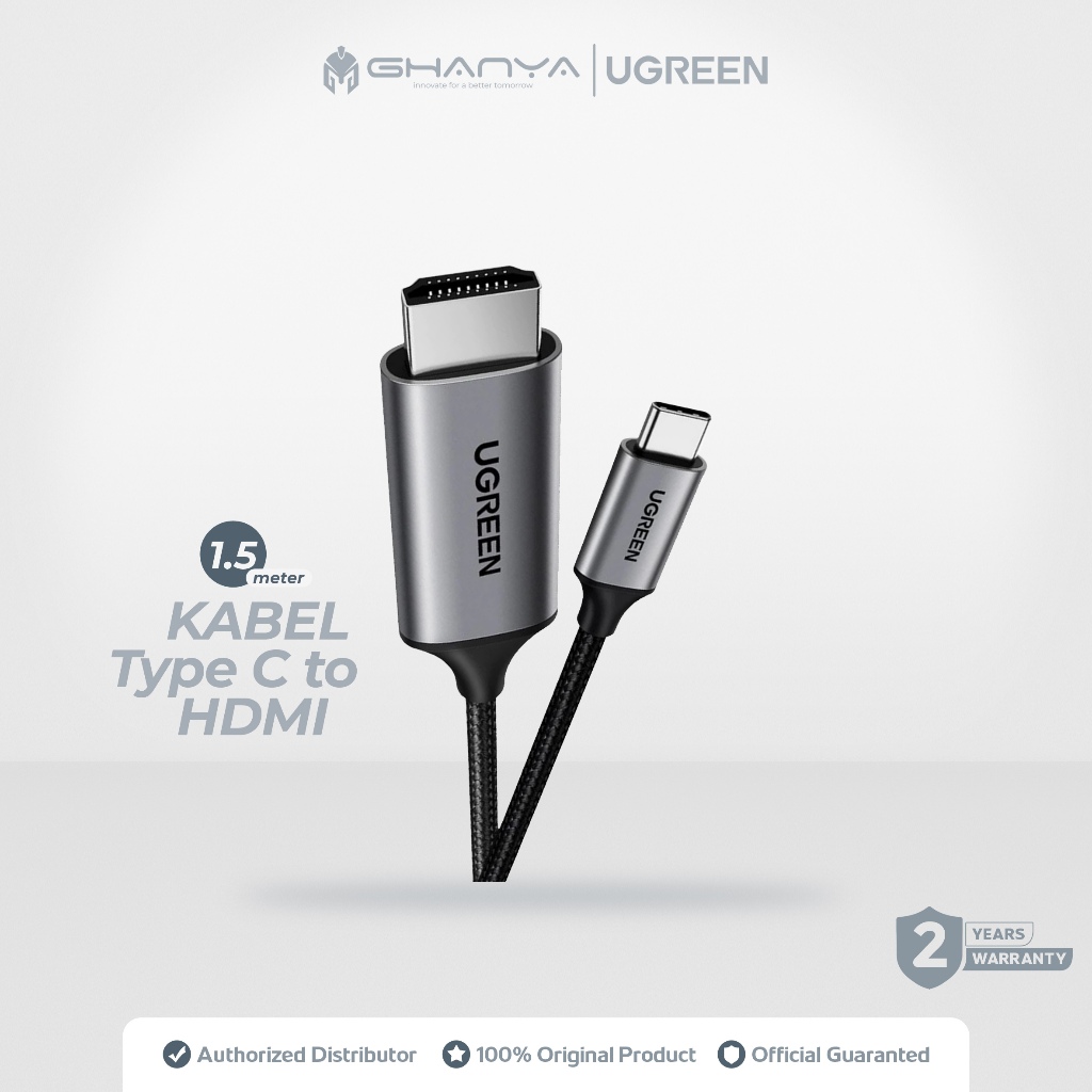 UGREEN 50570 Kabel Converter Type C Male to HDMI Male 1.5M 1.5 Meter 4K 60Hz Cable Tipe C Adaptor Ad