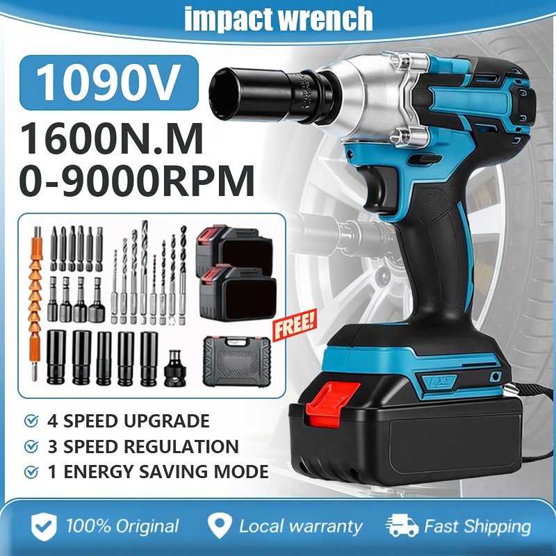 Impact Wrench Cordless Electric Wrench  impact baterai MESIN BOR UNTUK BAUT MOBIL impact Brushless b