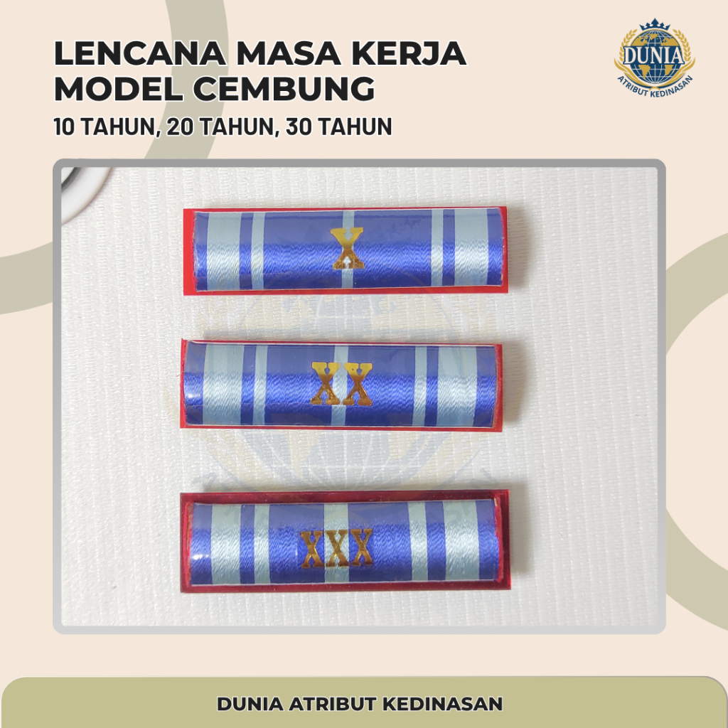 (MODEL CEMBUNG) Lencana Masa Kerja ASN 10 TAHUN, 20 TAHUN, 30 TAHUN
