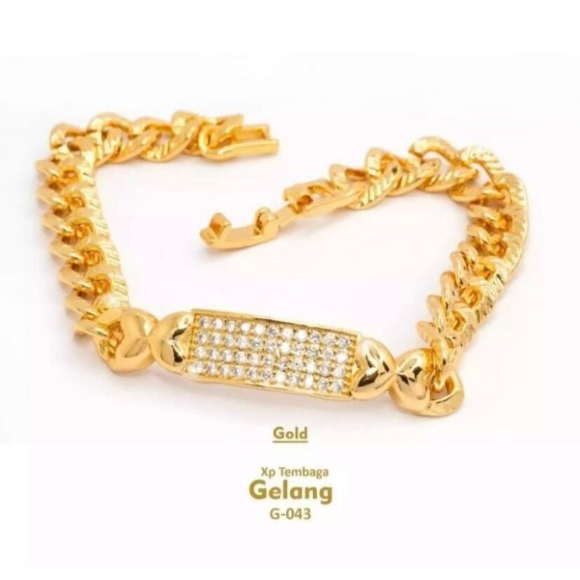 Gelang rantai plat segi 04 xuping/titanium viral