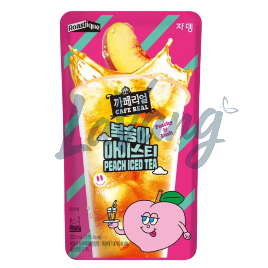JARDIN Cafe Real Peach Iced Tea Minuman Khas Korea Rasa Peach 230ml Pouch HALAL