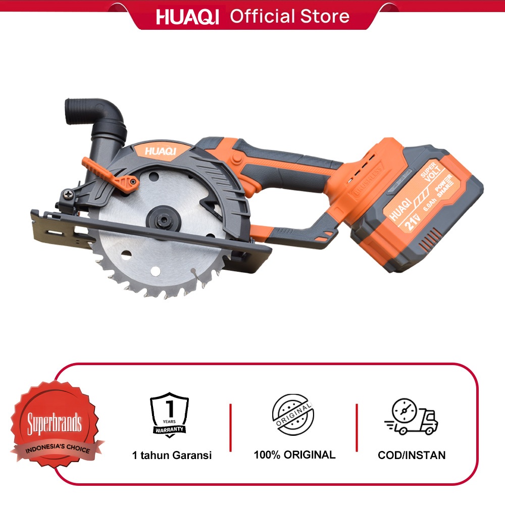 HUAQI HQ-CS152 21V Brushless 6 Inch Cordless Circular Saw 8000 RPM,0-45° circular saw cordless makit