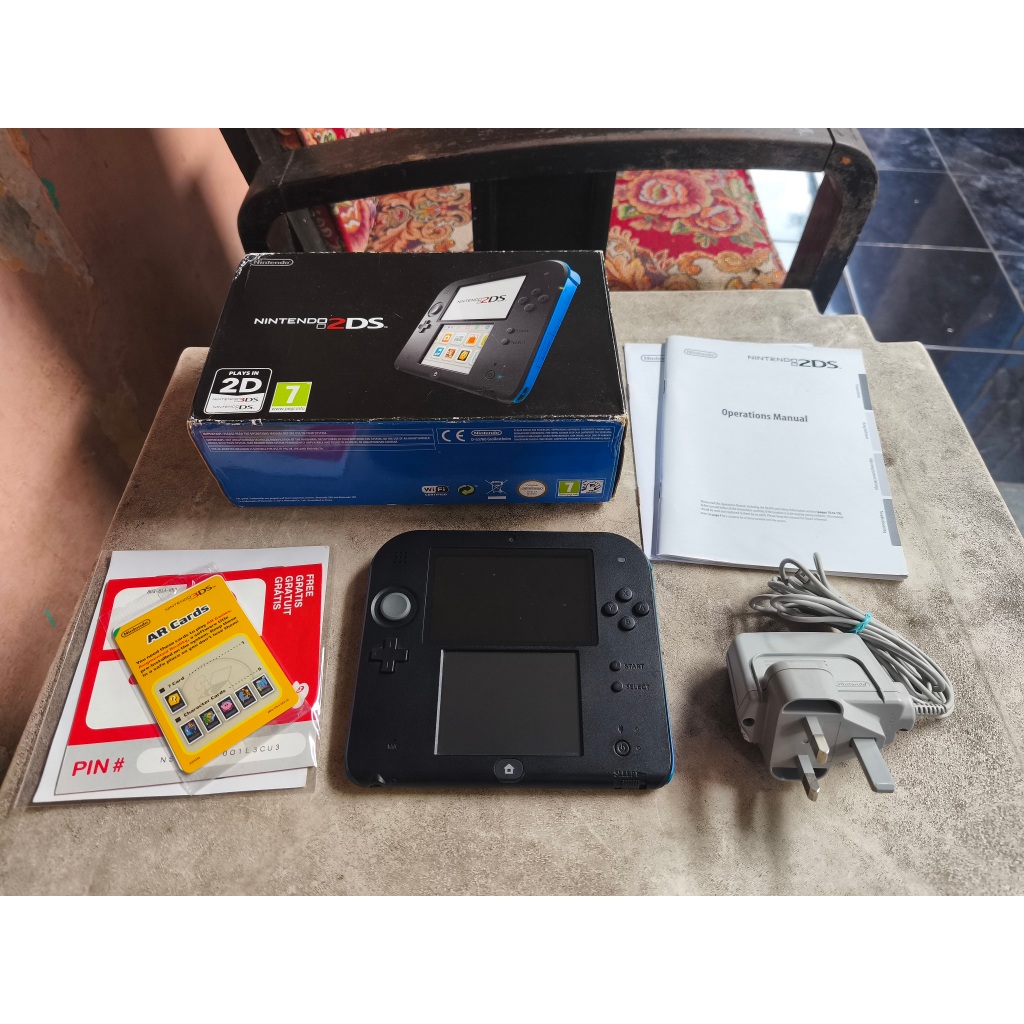 Nintendo 2DS not XL Electric Blue CFW Luma 16GB Fullset not 3DS 00