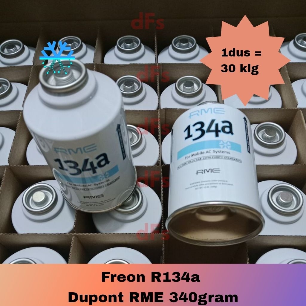 freon R134a kaleng Dupont RME 340gr 1dus 30pcs