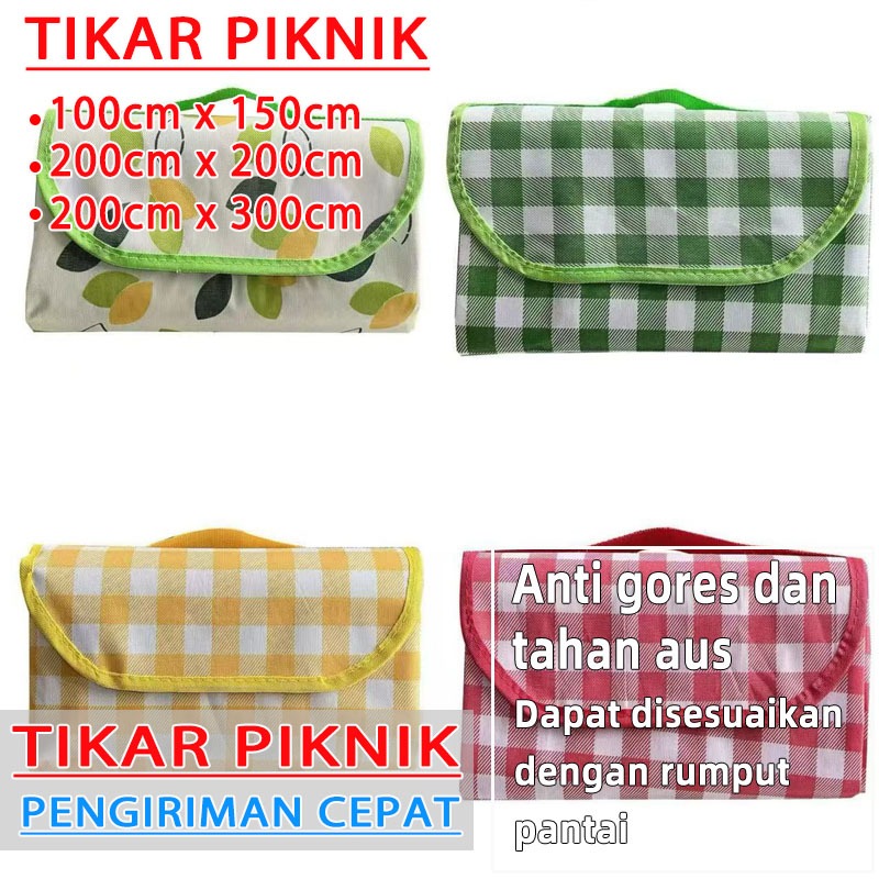 [Kelas A.]  tiker piknik waterproof perlengkapan piknik tikar piknik 200x200 tikar lipat piknik 200x