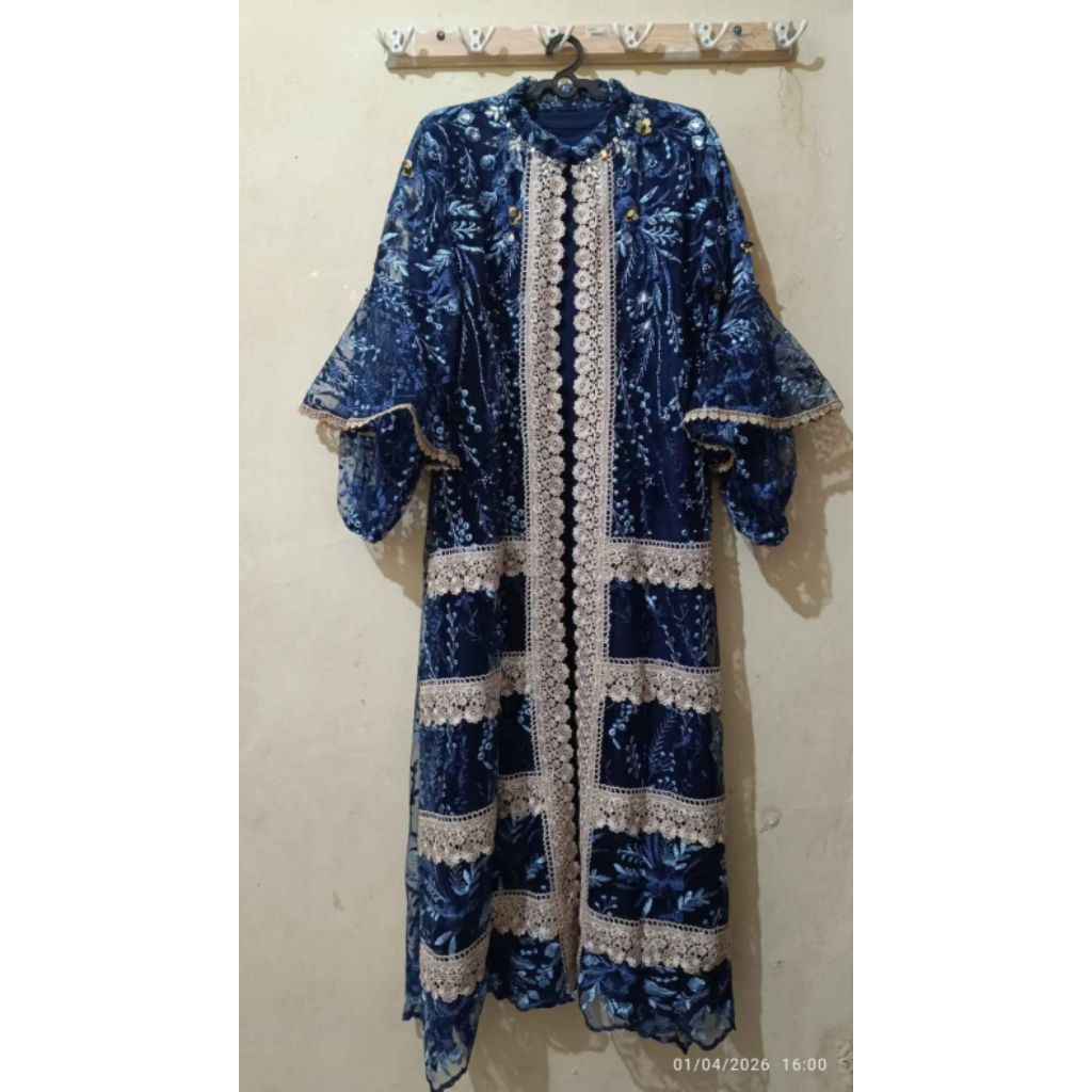Gamis Brokat Renda Outer Lepas Pasang