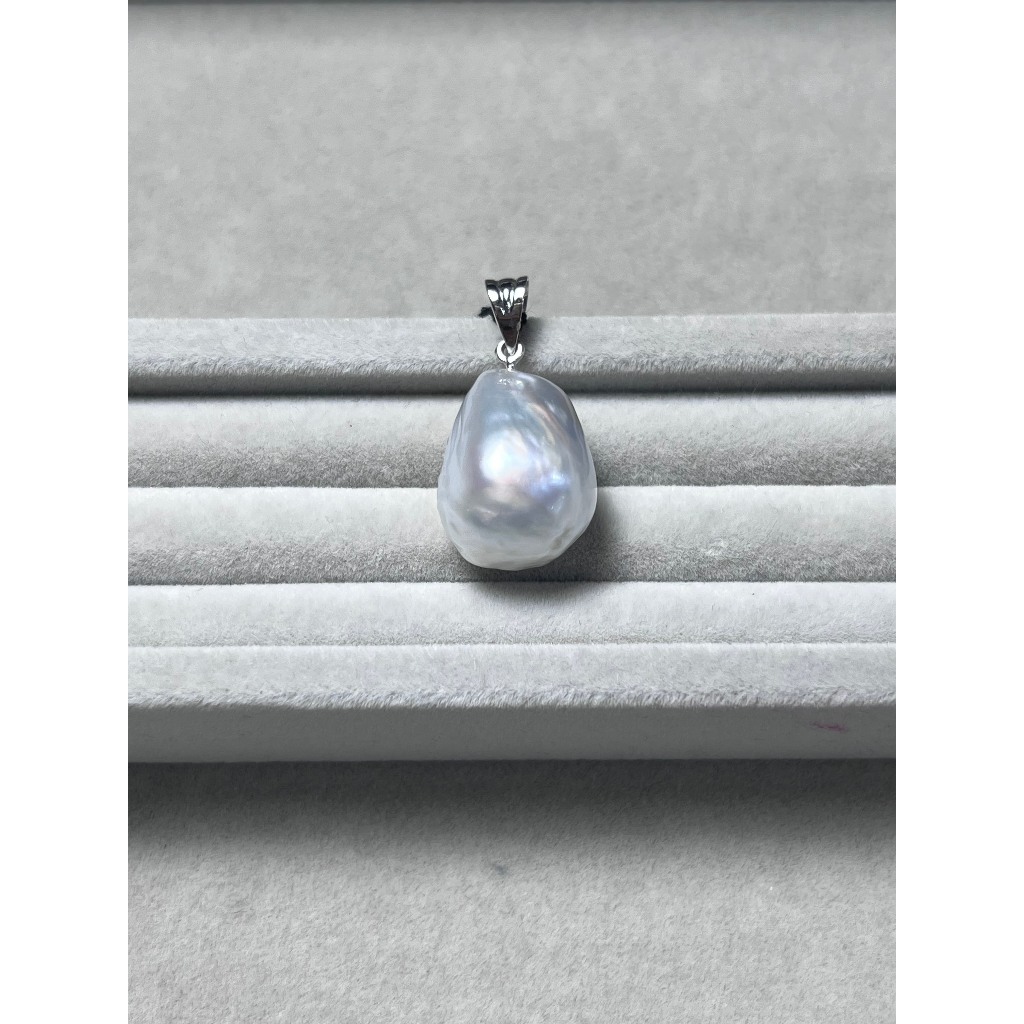 Liontin polos emas putih mutiara 002