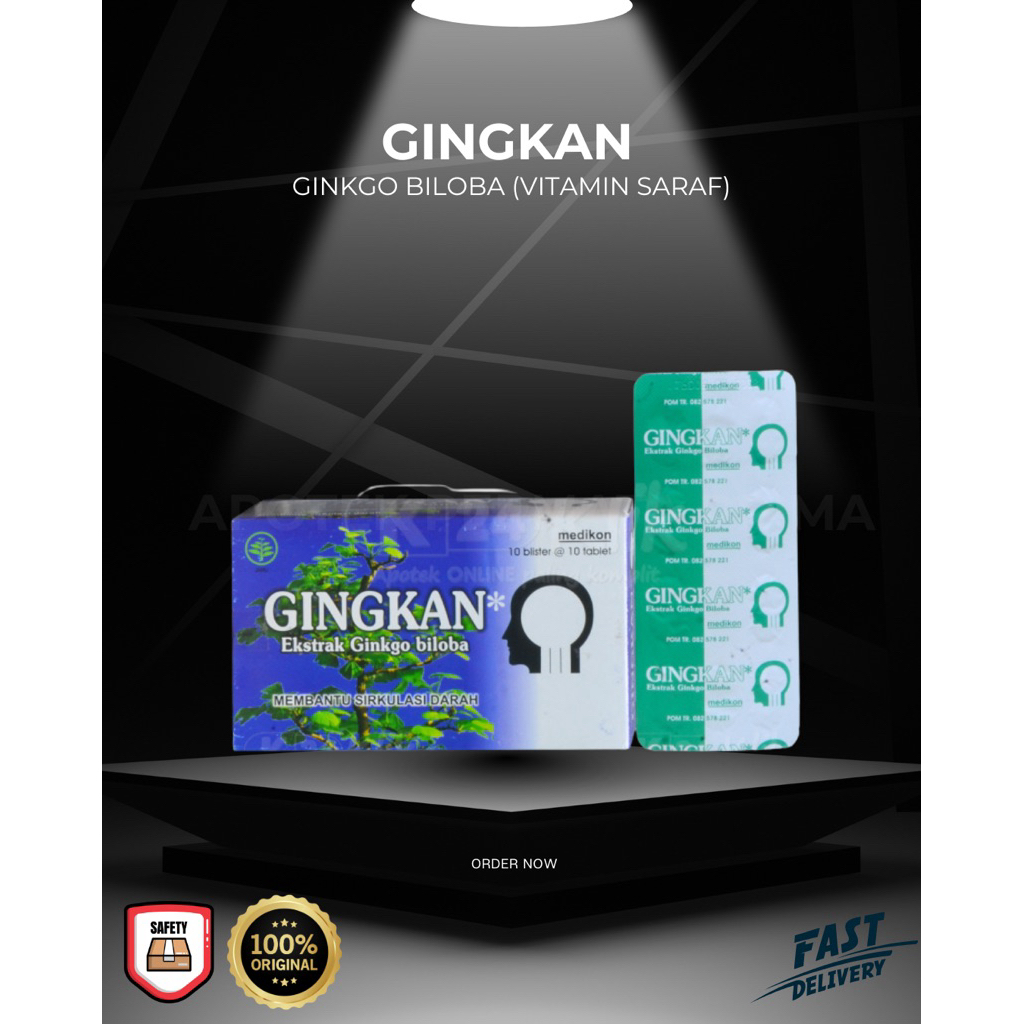 GINGKAN (Ekstrak Ginkgo Biloba) STRIP (10TAB)
