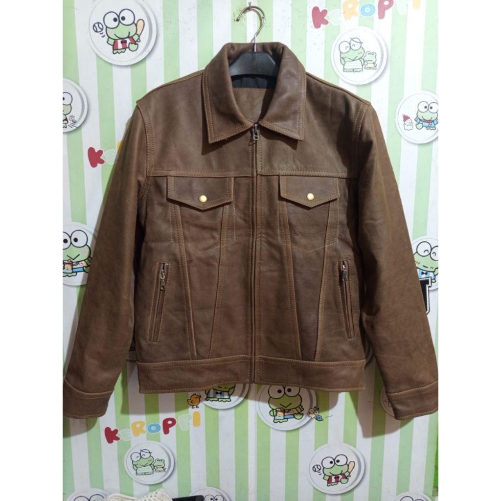 jaket kulit asli RLC MODEL LEVISAN JIPERAN size m