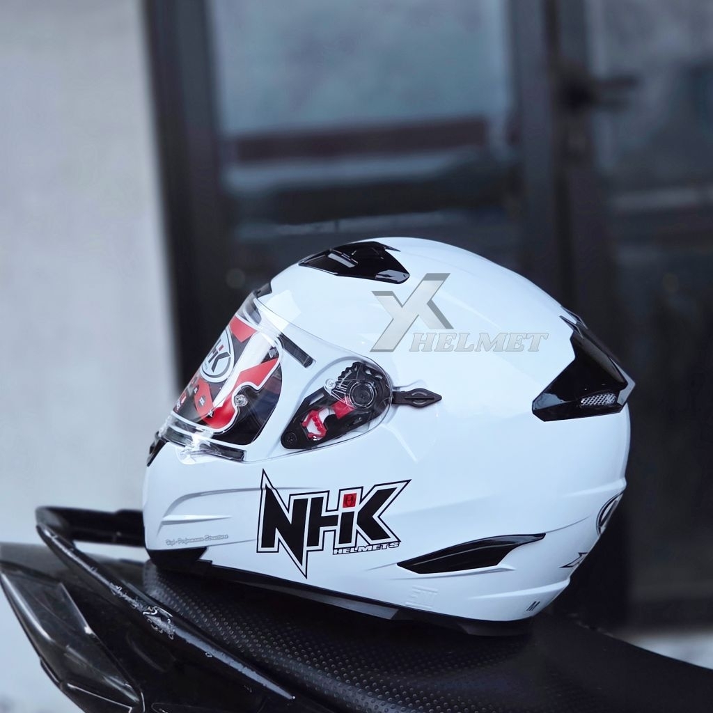 HELM NHK RX9 SOLID WHITE - Helm fullface Nhk rx9 double visor