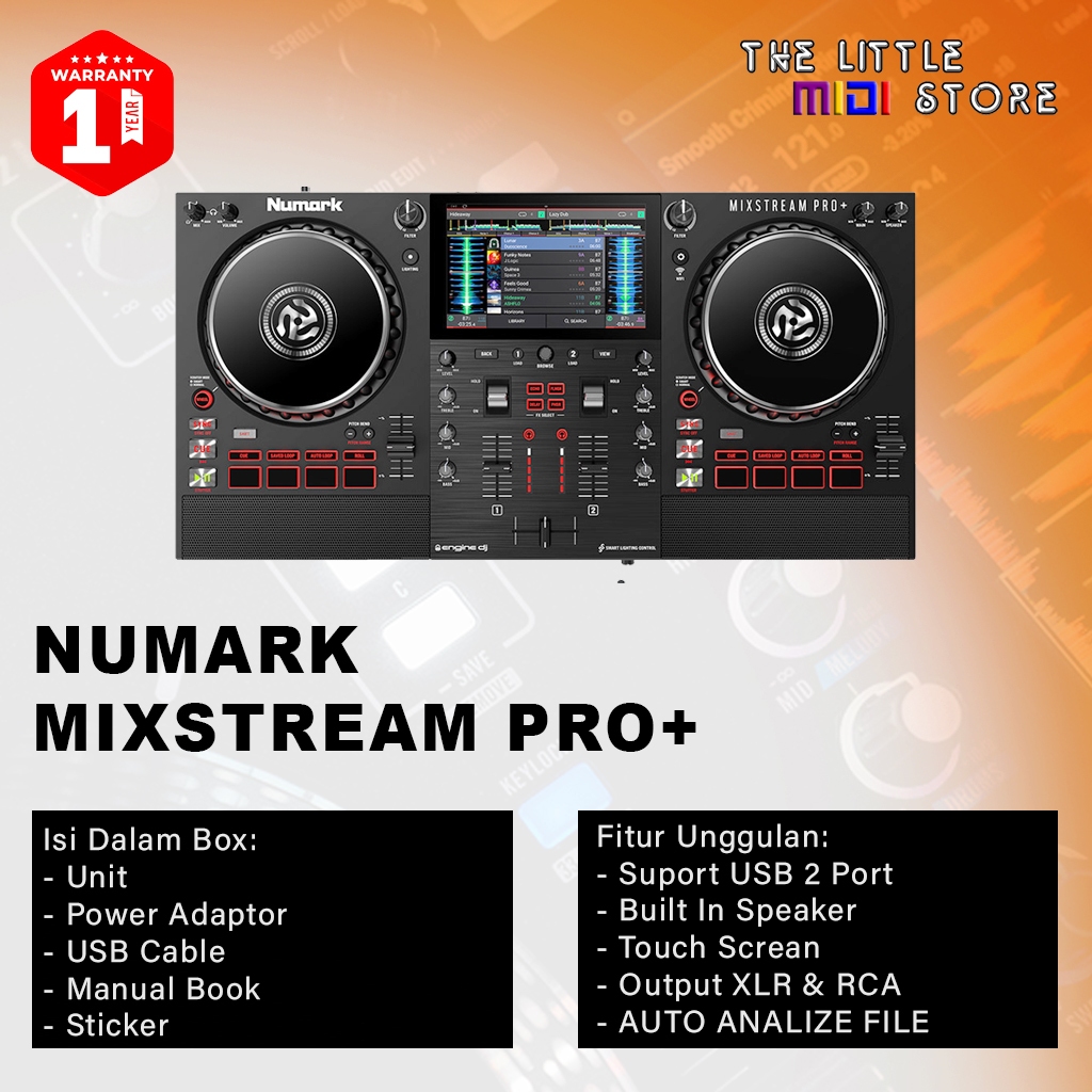 Numark Mixstream Pro+ Standalone DJ Controller Mixtream-pro + Alat DJ Numark Suport USB