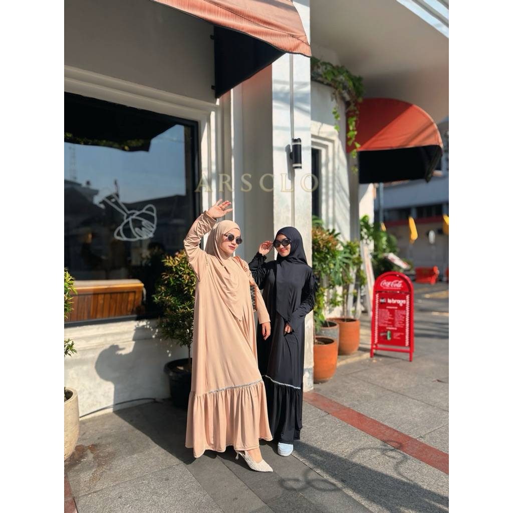 Haliza Dress Syar'i | Baju Syar'i | Muslimah fashion | Abaya umroh | One Set | Hijab Abaya Gamis | g