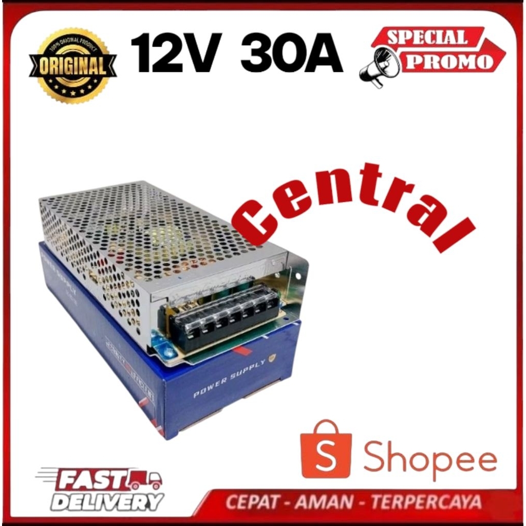 POWER SUPLY SWITCHING 12V 30A ADAPTOR SUPLY 12VOLT 30 AMPERE HIGH QUALITY BODY SLIM