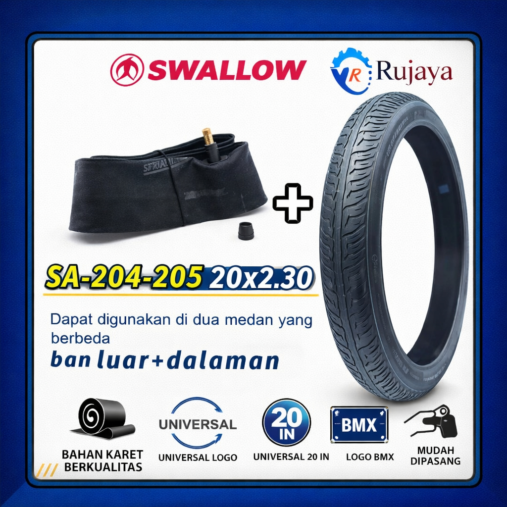 BAN LUAR DALAM SEPEDA BMX 20 X 2.30 SWALOW / ban sepeda bmx new motif