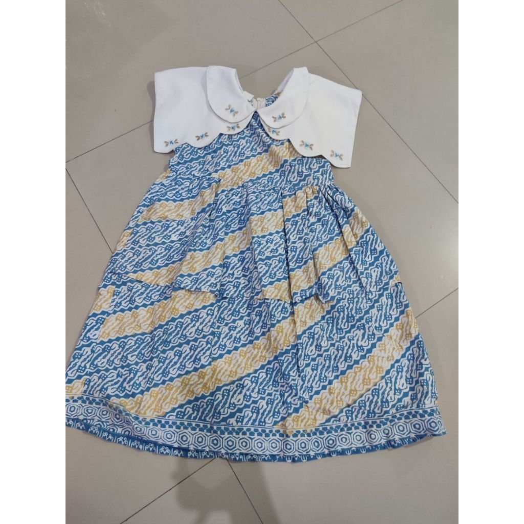 dress batik kepik anak perempuan like new