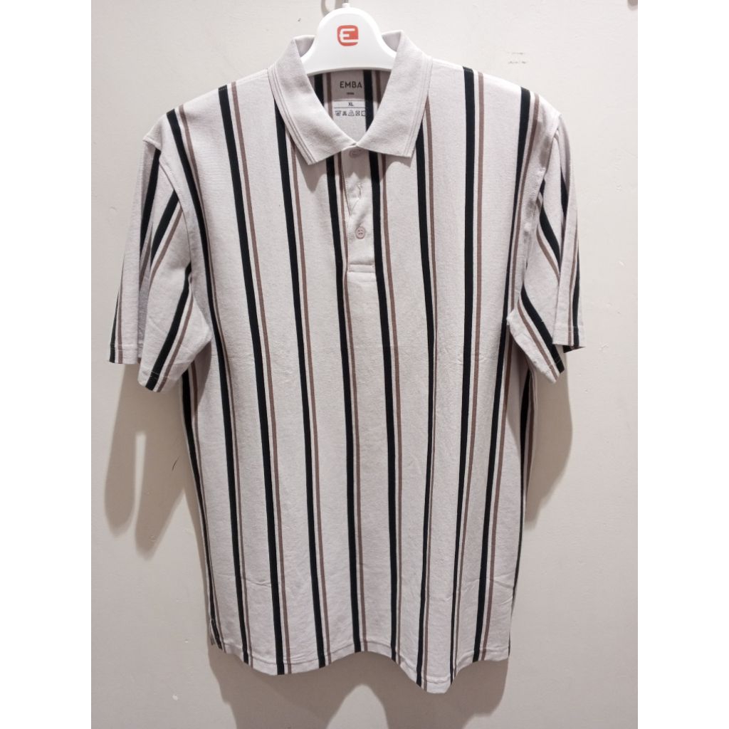 kaos kerah lengan pendek pria Emba original size M-XL